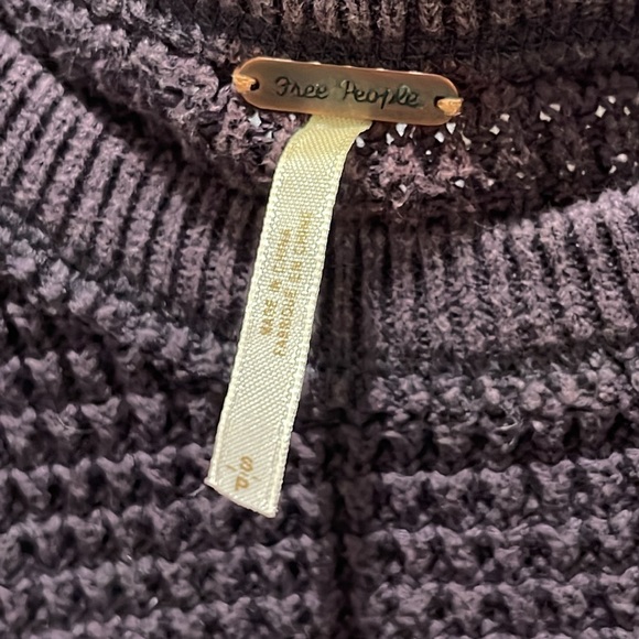 Free People open shoulder waffle knit sweater - Picture 6 of 13